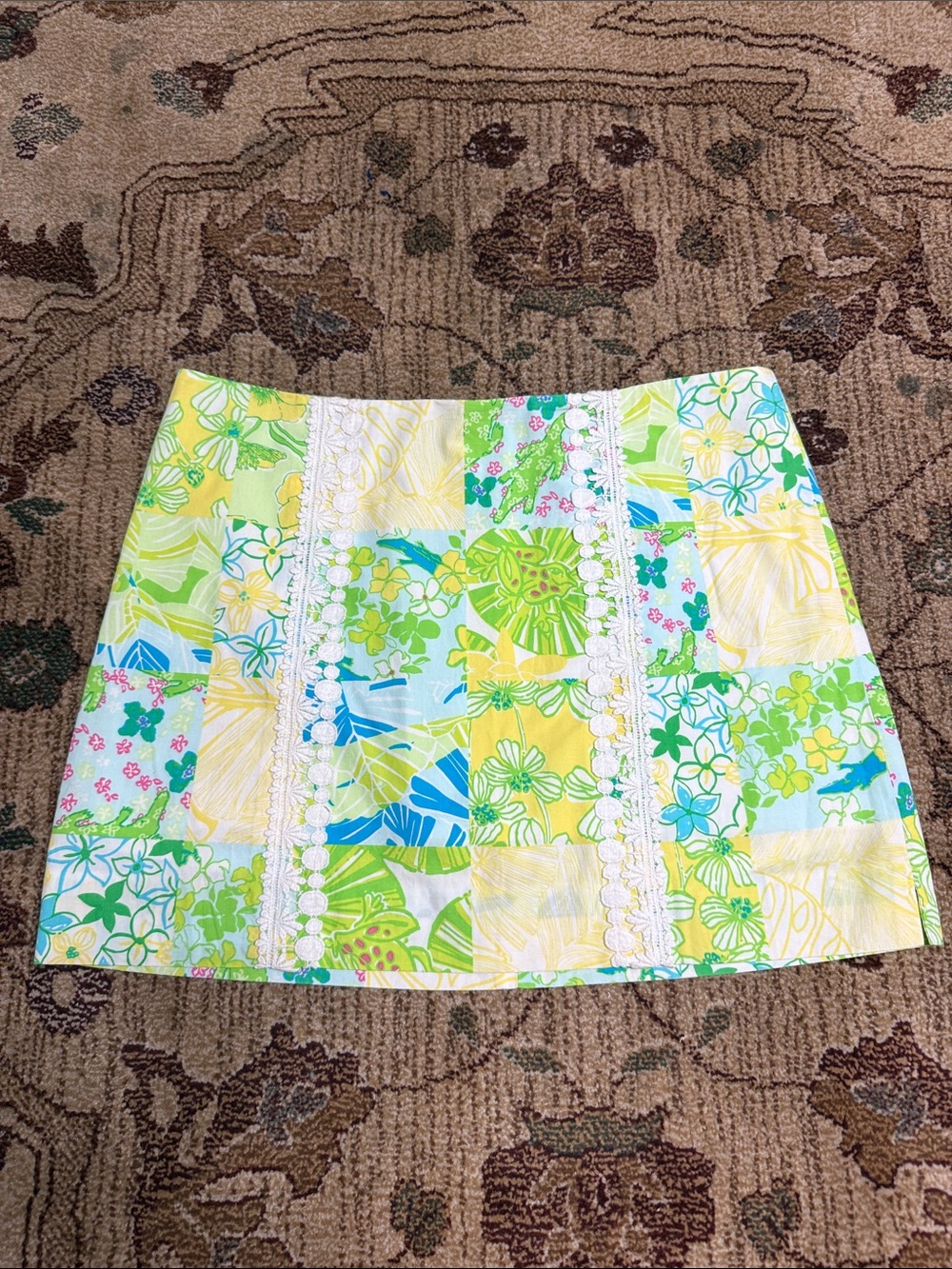 Vintage 2010s Lilly Pulitzer patchwork printed skort 6